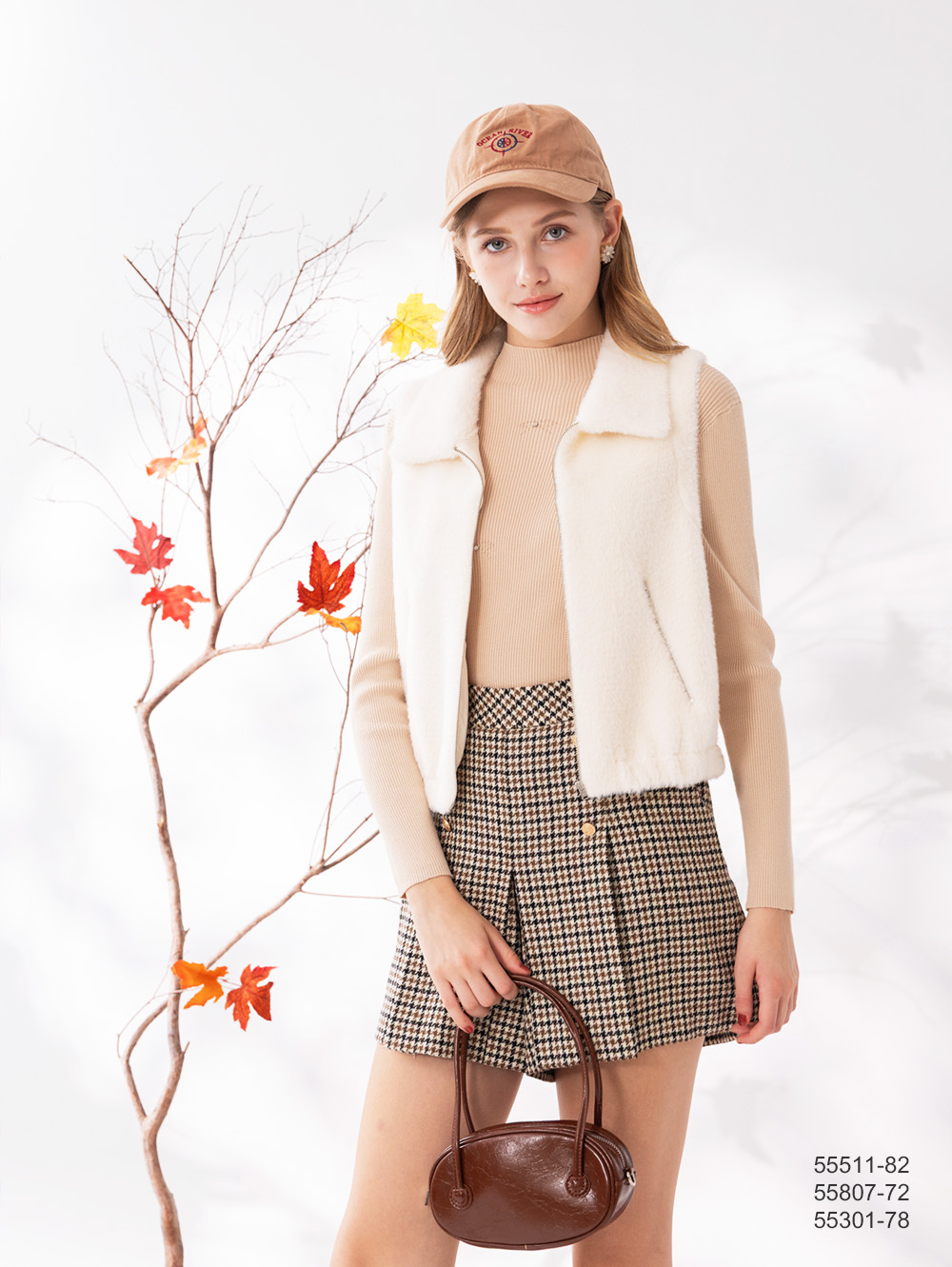 暖暖毛背心外套-淺米白