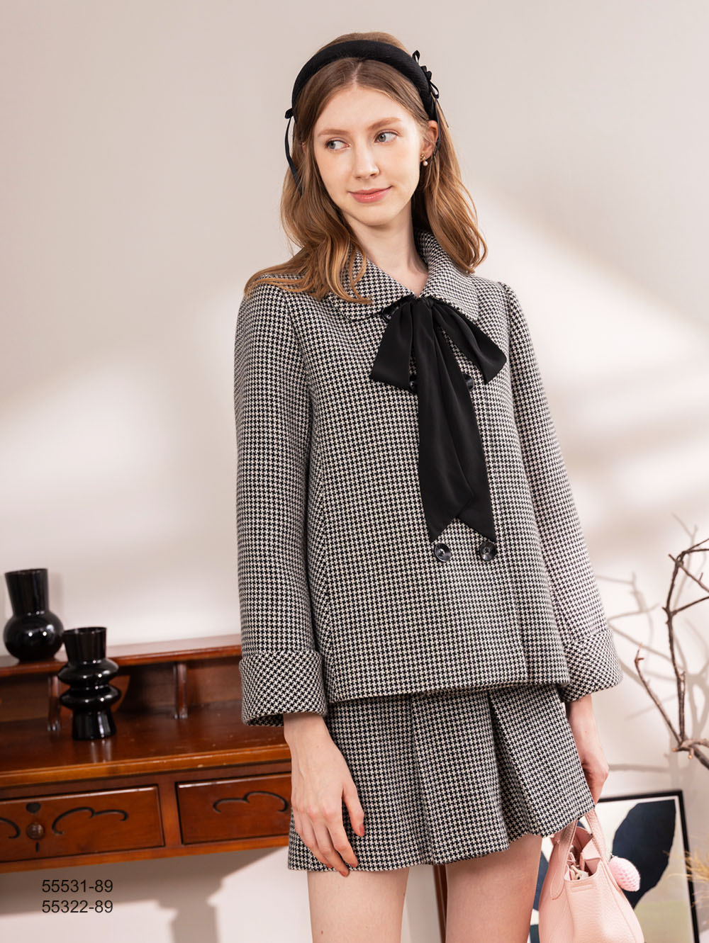 法式娃娃領外套-灰色