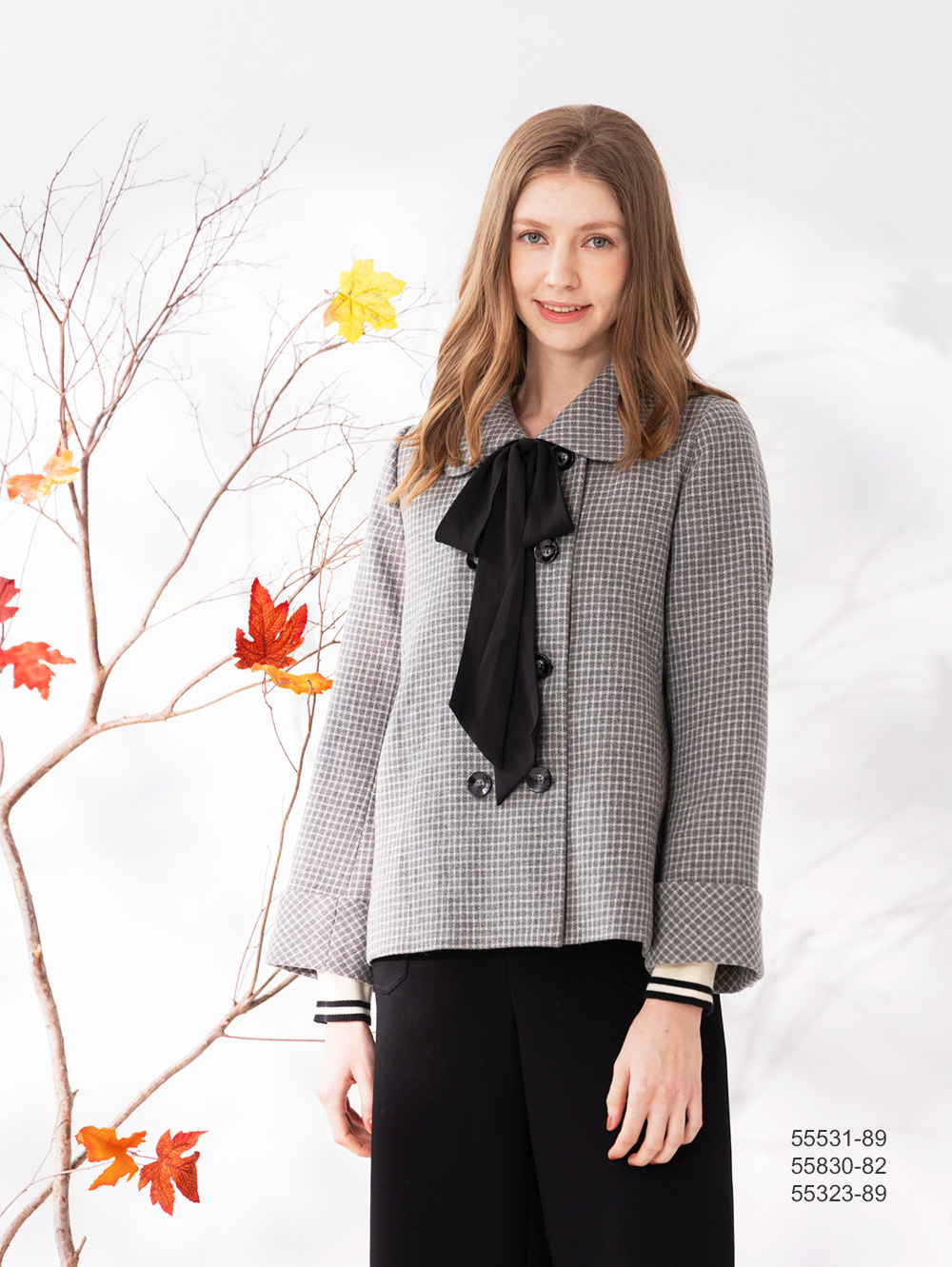 法式娃娃領外套-黑色