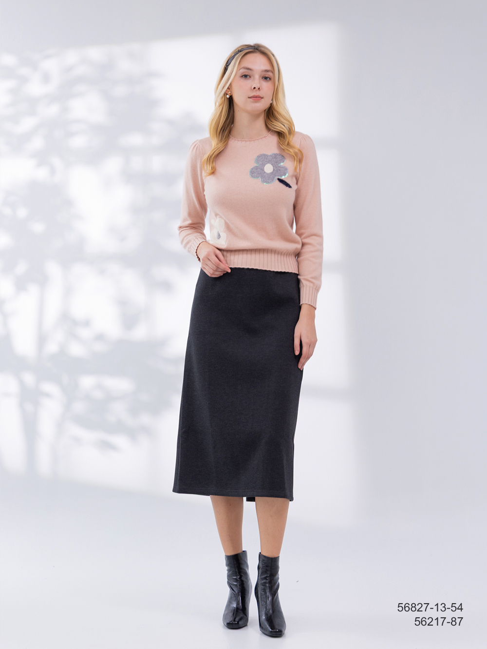 靜雅直筒長裙-深灰