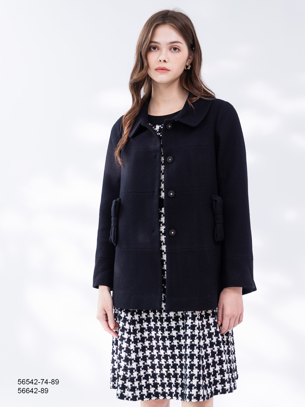 法式暖羊毛外套-黑色