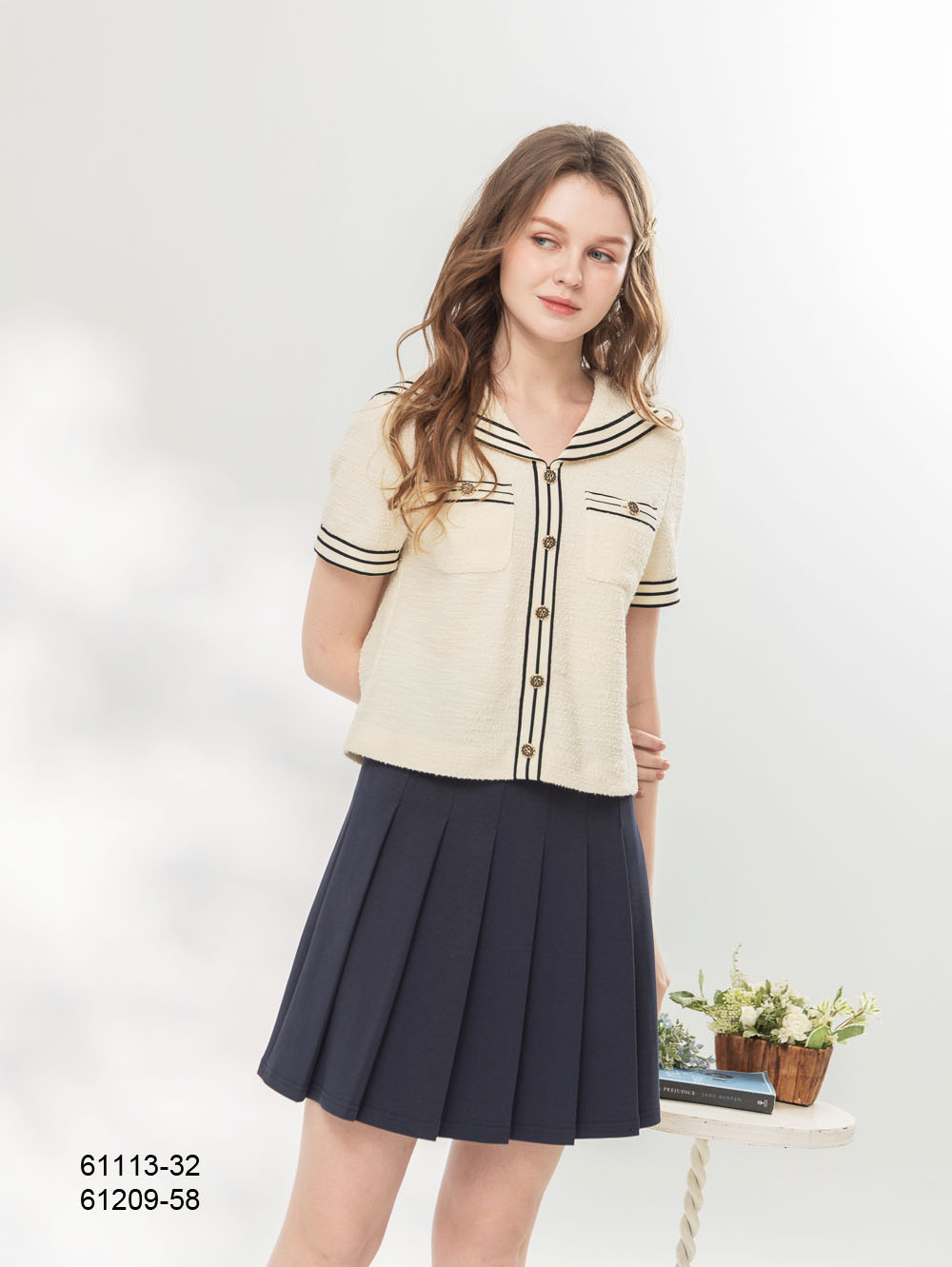 海軍領小香風上衣-黃色