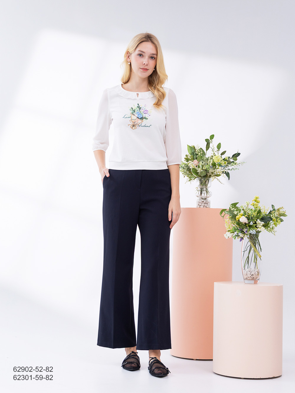 都會俐落直筒褲-夜藍色