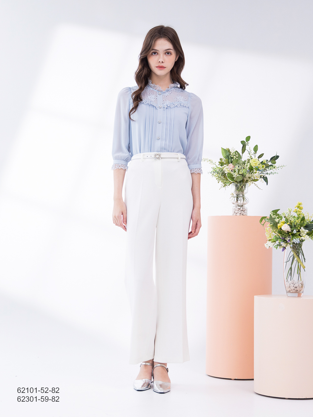 都會俐落直筒褲-淺米白